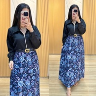 FM - LONGDRESS MURAH / GAMIS MOTIF / GAMIS BUSUI / OUTFIT LEBARAN - LONGDRESS ZIPER BUNGA