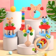 Baby Wooden Rattle 0-1 Years Old Toddler 3-6-12 Months Baby Newborn Rattle Soothing Baby Toys