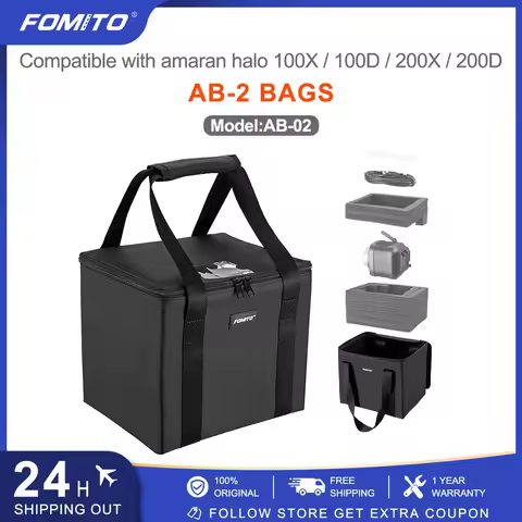 FOMITO Portable Light Carry Handle Bag for Aputure Amaran Halo 100X/100D/200X/200D LED Light Studio