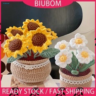 Bright Color Crochet Flower Crochet Pot Flower Handmade Colorful Tulip Rose Crochet Flower Decoration Woolen Yarn Desktop Ornament Perfect Birthday Gift Southeast Buyers