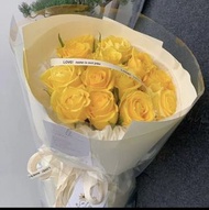 9朵黃玫瑰花束，生日送花禮物
