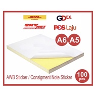 A5/A6 Sticker/Consignment Notes/Shipping Sticker/Label Sticker/AWB Sticker