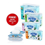 Hito Chlorine Free Baby Diapers + FREE Hito Baby Wipes 60 s x2