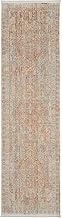 Nourison Silken Weave Vintage Grey/Brick 2'2" x 7'6" Area -Rug, Easy -Cleaning, Non Shedding, Bed Ro