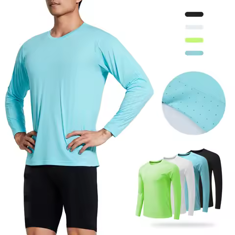 (S-3XL)Lightweigt Quick Dry Men Marathon Running Long Sleeve T-shirt Breathable Training Exercise Fi