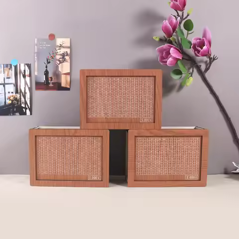 1PC Vintage Digital Pound Pattern 3D Wooden Money Box, for Cash Saving Piggy Bank and Desktop Decora