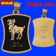 Necklace - MCBDV gold stainless steel Aries pendant