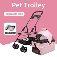 Pet Stroller Foldable Pet Stroller Dengan Pet Cargo yang Dapat Dilepas Pet Carrier Outdoor Stroller