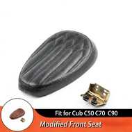 For HONDA Super Cub C50 C70 C90 Vintage Single Seat  Motorcycle Racer Seat Leather Saddle Scooter Mo