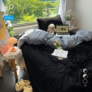 GONI CHILL duvet cover set in Dark Gray - Elastic bed sheets 4-25cm high, sizes 1m, 1m2, 1m4, 1m6, 1