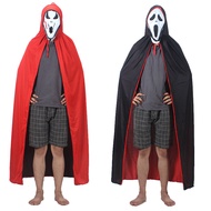 Reaper & Vampire Cape - Reversible Black/Red Halloween Cloak for Kids/Adults Cosplay