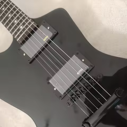 Stock Black Left-Handed Prototype Electric Guitar, EMG Active Pickups, Fast Delivery