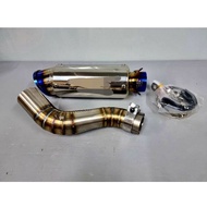 ท่อสลิปออน สลิปออน CB500X CB500F CBR500R ขนาด 2 นิ้ว งานสแตนเลสแท้ พร้อมปลายท่อ C สีไทเท เงาทั้งใบ