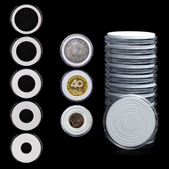 60Pcs Transparent Coin Capsule Holder with Gasket for 19mm/24mm/29mm/34mm/39mm/46mm Diameter Commemorative Coin Organizer Collection Supplies