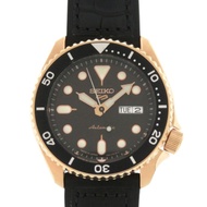 Like New Seiko 5 Sports SBSA028 4R36-07G0 SS Embossed Leather Rubber Black Automatic Watch Black Dia