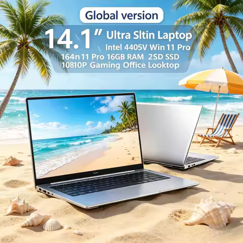 14.1" Ultra Slim Laptop Intel 4405U Win11 Pro 16GB RAM 2TB SSD 1080P Gaming Office Notebook