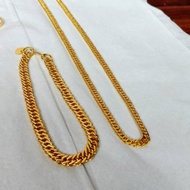 Dijual Set Kalung Dan Gelang Rantai Lipan Mini Lapis Emas 24k Diskon