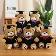 25cm Doctor's Hat Graduation Bear Plush Toy Cute Clothes Teddy Bear Doll Students Graduation Gift