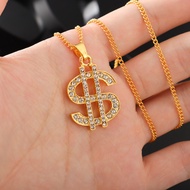 Men's Hip Hop Gold Dollar Sign Diamond Pendant Necklace Fashion Jewelry