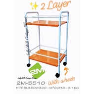 2 LAYER TROLLEY  RACK STORAGE 2M 5510 (Steel Plate)/ 2 Tingkat Troli