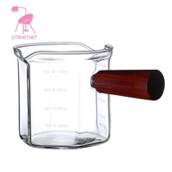 Wood Handle Glass Espresso Measuring Cup Coffee Supplies 120Ml