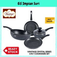 (Ready Stock) Vantage Crystal V-Fine 4 in 1 Non-Stick Cookware Set Periuk Vantage