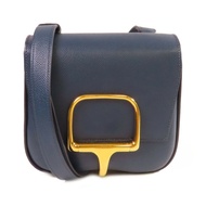 HERMES Epsom皮革Della Cavalleria Shoulder Bag金扣肩背袋Bleu Indigo靛藍色