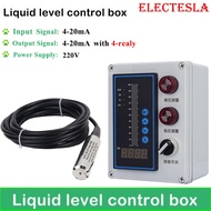 Water Liquid Level Sensor Transmitter with Display Controller Box 0-5m Range 4-20mA RS485 Output AC2