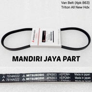 VAN BELT AC-FAN BELT MITSUBISHI ALL NEW TRITON HDX KL3T (4PK-863) ORIGINAL 7814A022