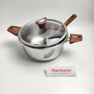 Supra Wooden Series Dutch Oven 24cm + Laddle Impact Capsule Borrom Induction Thick Stainless Steel P