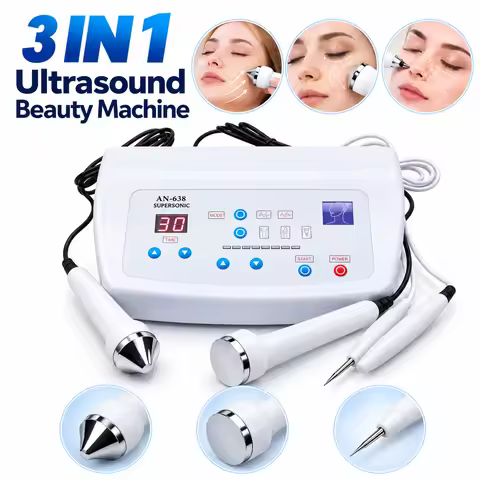 3-in-1 Multifunctional Ultrasound Beauty Machine Ultrasonic Facial Massager Eye Care Pore Cleansing 