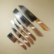มีดทำครัว Kiwi จัดชุด 6 เล่ม เบอร์ 504 503 502 501 172 173 ใบมีดสแตนเลสไม่เป็นสนิมด้ามไม้สวยงาม มีดปอกทุเรียน Chefs Knives set 6 pcs Stainless steel Wooden Handle Durian