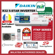 DAIKIN R32 5-STAR INVERTER Air-conditioner FTKP WIFI  5-Star Inverter Aircond 1.0HP 1.5HP 2.0HP 2.5H