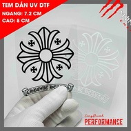 CHROME HEARTS sticker (Model 2) has 2 color options (7.2cm wide, 8cm high) UV DTF material