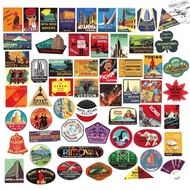 50pcs Suitcase Sticker Sticker: Retro Hotel Collection II Travel Rimowa Best Product
