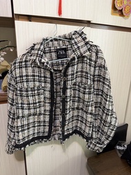 ZARA 格紋短版外套 XS