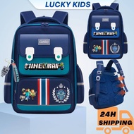 In stock)Minecraft backpack school bag kids primary secondary ergonomic school bag
