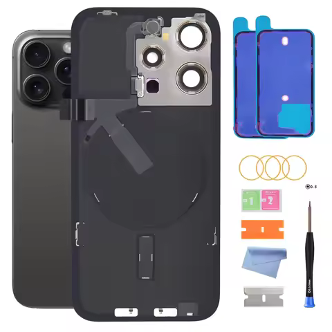Back Glass Replacement for iPhone 15 Pro (6.1") – Wireless Charging Flex, Camera Frame, All Parts & 