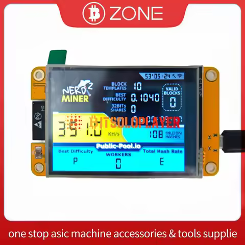 Bitcoin Nerd Miner V2.0 ESP32 2.8 Inch Smart Touch Display BTC Solo Miner 350K/S Win Jackpot Bitcoin
