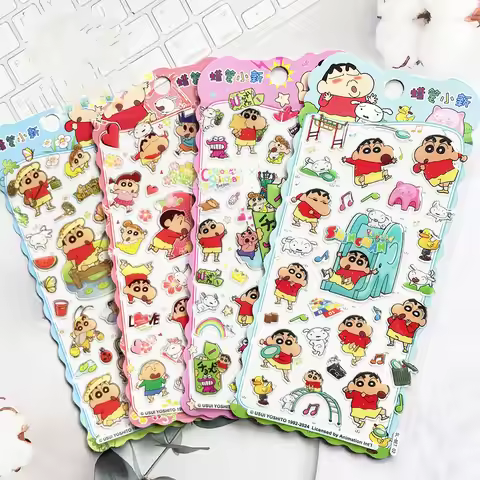 4PCS Crayon Shin-chan Sticker Cute Cartoon Creativity Diy Material Stickers New Fashion Exquisite Pe