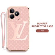 YBD LV Silica Gel Phone Case for OPPO Realme C51 C53 Realme Narzo N53 K11 5G Lanyard for Thin Casing