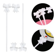 10/20pcs Bowknot Foil Balloon Holders Wedding Party Balloon Poles Plastic Balloon Sticks Balloon Sup