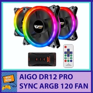 (5 Fan) Aigo DR12 PRO Sync ARGB Silent 120 Case Fan