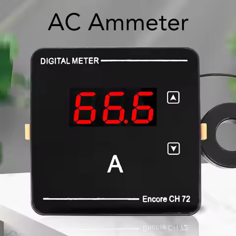 Digital AC Ammeter Digital AC Ammeter 1-120A Measurement Range Backlit Display LED Screen Embedded I