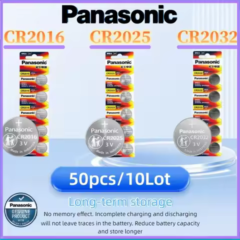 50Pcs Original Panasonic CR2032 3v Button Batteries CR2025 CR2016 CR 2032 Coin Lithium Battery For C