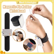 Magnetic Pin Holder Wrist Band Needle Pin Holder Cushion Pin Magnet Collector Snap Bracelet Pin Cush
