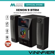 VINNFIER XENON 9 BTRM WIRELESS BLUETOOTH SPEAKER 2.1 200W WITH KARAOKE/ FM RADIO/ SD CARD/ RGB LIGHT