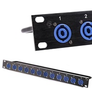 19inch Rack Patch Panel 8 12 Way Channel 1U Flight Case Mount For XLR Connecctor Male Female SpeakOn
