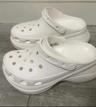 🎇Crocs Classic clog 小鯨魚復古克駱格 洞洞涼鞋 女款鞋跟7cm 白色