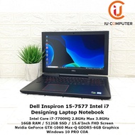 DELL INSPIRON 15-7577 DESIGN INTEL CORE I7-7700HQ 16GB RAM 512GB SSD GTX1060 USED LAPTOP REFURBISHED